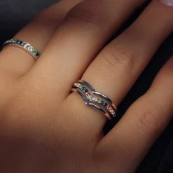 Ring Santa Maria del Fiore 925er Sterlingsilber mit farbigen Zirkoniasteinen|Parte di Me Discount