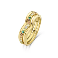 Santa Maria del Fiore 925 Sterlingsilber vergoldete Ringe mit farbigen Zirkoniasteinen|Parte di Me Fashion