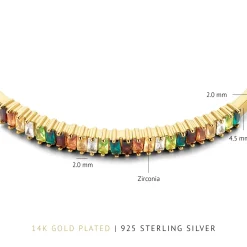 Santa Maria del Fiore Armreif aus vergoldetem 925er Sterlingsilber mit farbigen Zirkoniasteinen|Parte di Me Discount