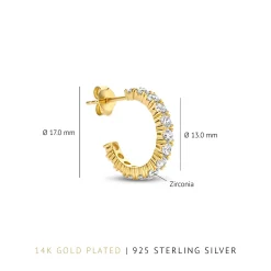 Santa Maria del Fiore 925er Sterlingsilber vergoldete Ohrringe mit Zirkonias|Parte di Me Clearance