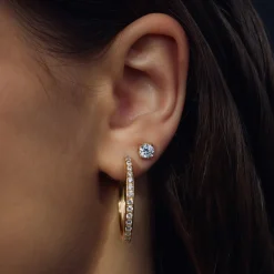 Santa Maria della Base 925 Sterlingsilber vergoldete Ohrringe mit Zirkoniasteinen|Parte di Me Outlet