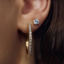 Santa Maria della Base 925 Sterlingsilber vergoldete Ohrringe mit Zirkoniasteinen|Parte di Me Outlet