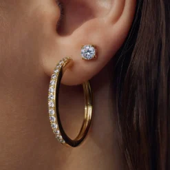 Santa Maria della Base 925 Sterlingsilber vergoldete Ohrringe mit Zirkoniasteinen|Parte di Me Outlet