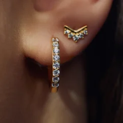 Santa Maria della Base 925 Sterlingsilber vergoldete Ohrringe mit Zirkoniasteinen|Parte di Me Clearance