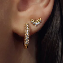 Santa Maria della Base 925 Sterlingsilber vergoldete Ohrringe mit Zirkoniasteinen|Parte di Me Discount