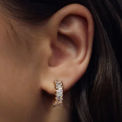 Santa Maria della Base 925 Sterlingsilber vergoldete Ohrringe mit Zirkoniasteinen|Parte di Me New