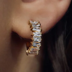 Santa Maria della Base 925 Sterlingsilber vergoldete Ohrringe mit Zirkoniasteinen|Parte di Me New