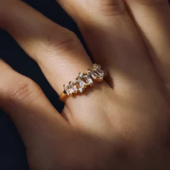 Santa Maria della Base 925er Sterlingsilber vergoldeter Ring mit Zirkoniasteinen|Parte di Me Outlet