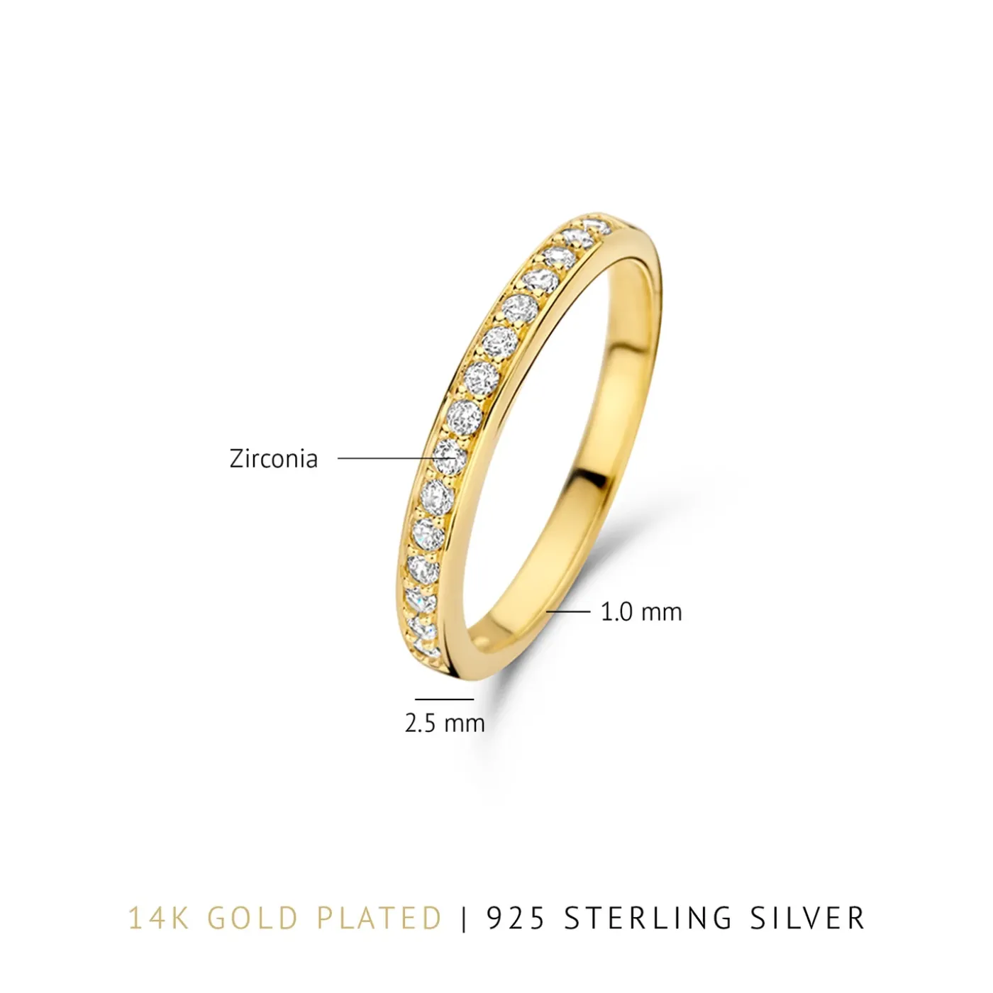 Santa Maria della Base 925er Sterlingsilber vergoldeter Ring mit Zirkoniasteinen|Parte di Me Best