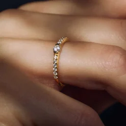 Santa Maria della Base 925er Sterlingsilber vergoldeter Ring mit Zirkoniasteinen|Parte di Me Clearance