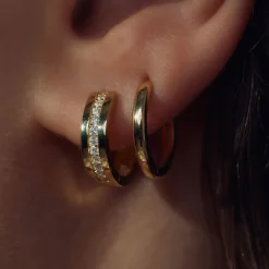 Sorprendimi 925 Sterling Silber vergoldet Ohrringe mit Zirkonia Steinen besetzt|Parte di Me Best