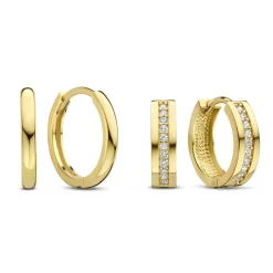 Sorprendimi 925 Sterling Silber vergoldet Ohrringe mit Zirkonia Steine gesetzt|Parte di Me Sale