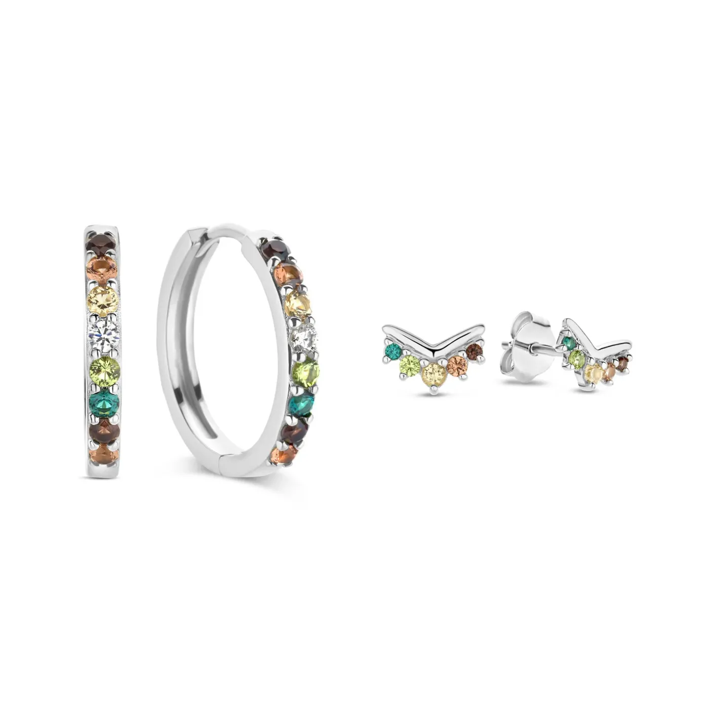 Sorprendimi 925 Sterling Silber Ohrringe mit farbigen Zirkonia Steinen besetzt|Parte di Me Sale