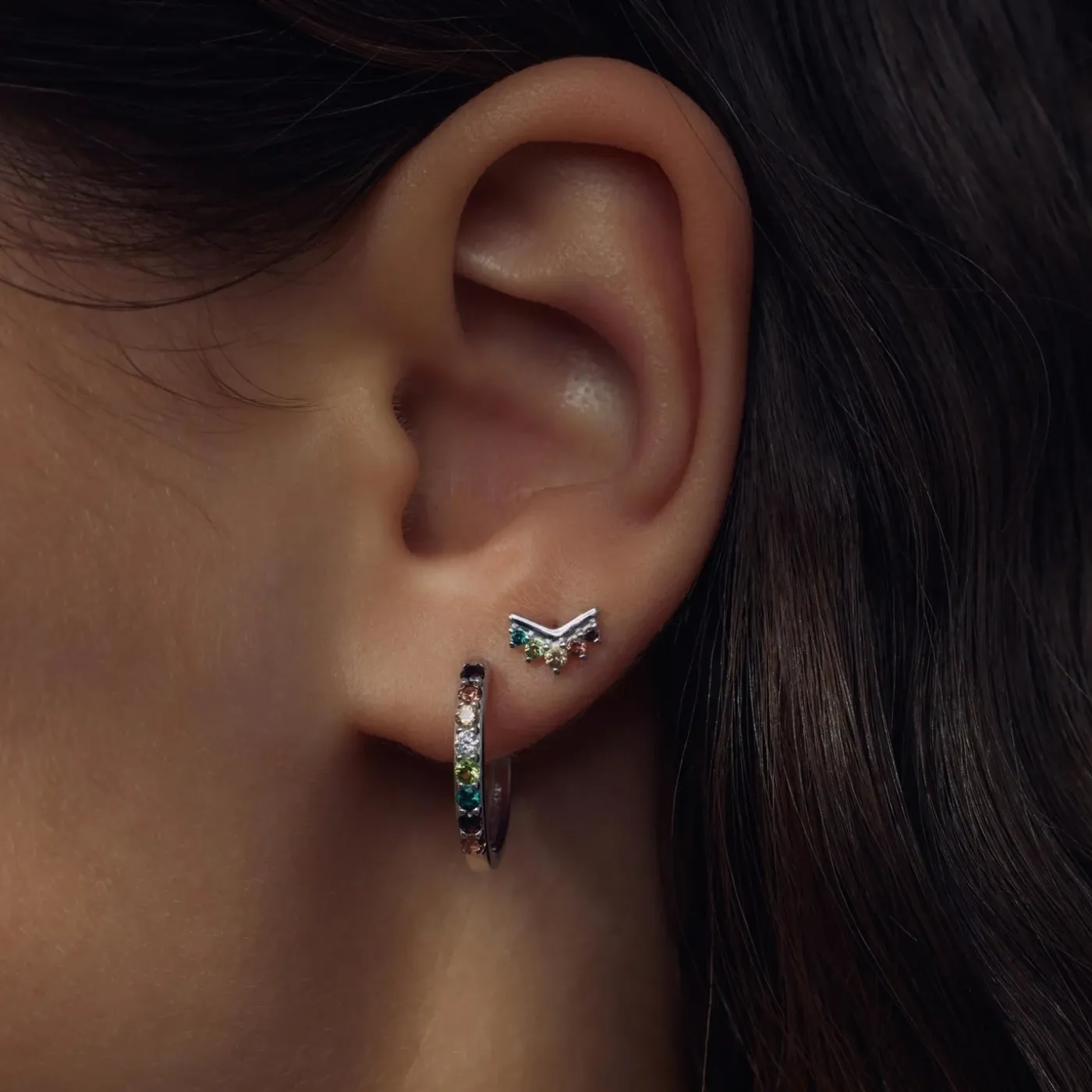 Sorprendimi 925 Sterling Silber Ohrringe mit farbigen Zirkonia Steinen besetzt|Parte di Me Sale