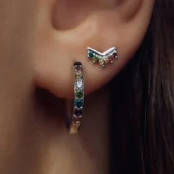 Sorprendimi 925 Sterling Silber Ohrringe mit farbigen Zirkonia Steinen besetzt|Parte di Me Sale