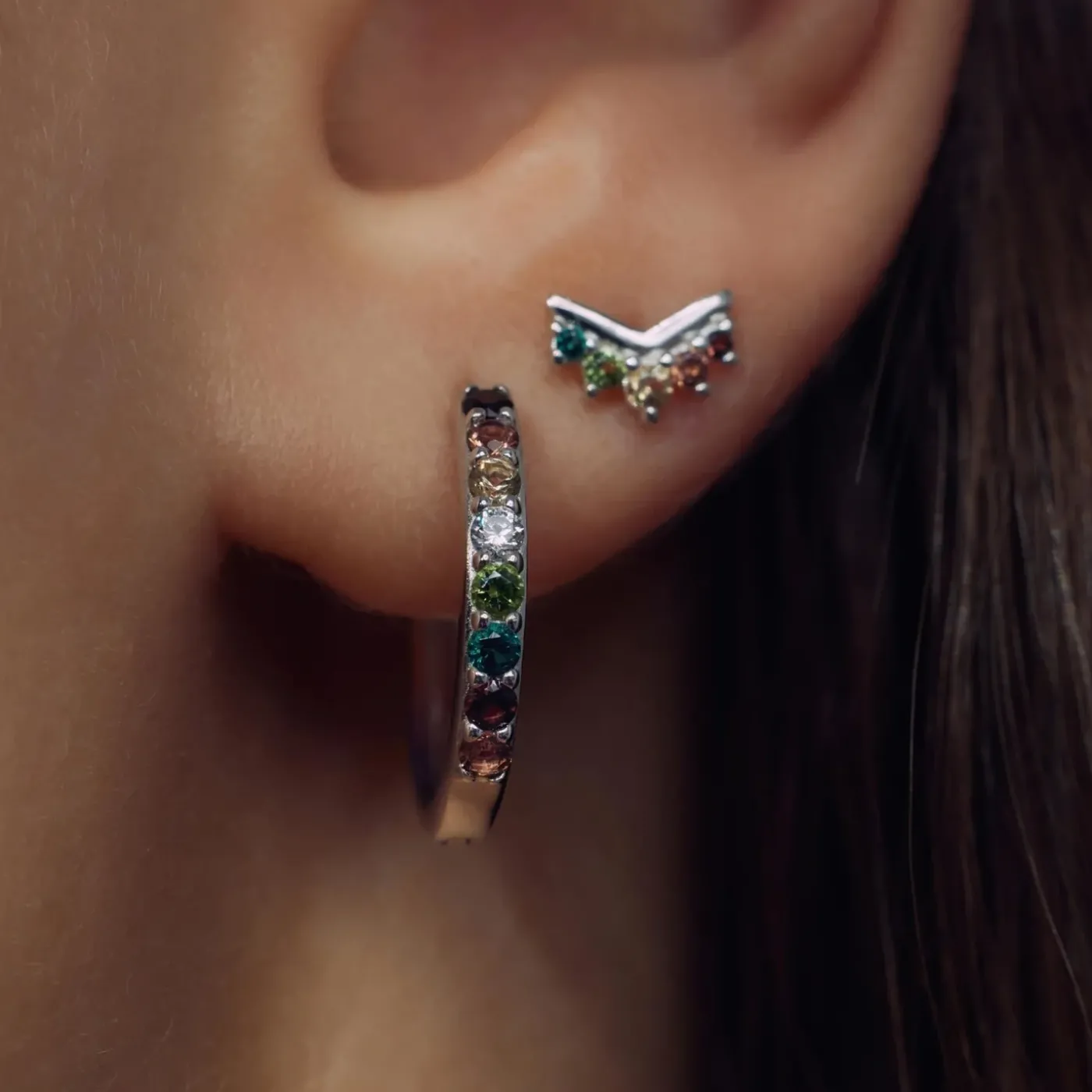 Sorprendimi 925 Sterling Silber Ohrringe mit farbigen Zirkonia Steinen besetzt|Parte di Me Sale