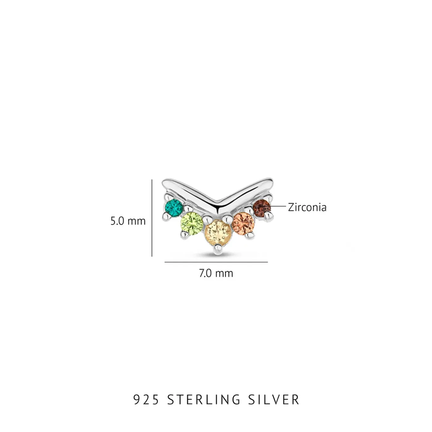 Sorprendimi 925 Sterling Silber Ohrringe mit farbigen Zirkonia Steinen besetzt|Parte di Me Sale