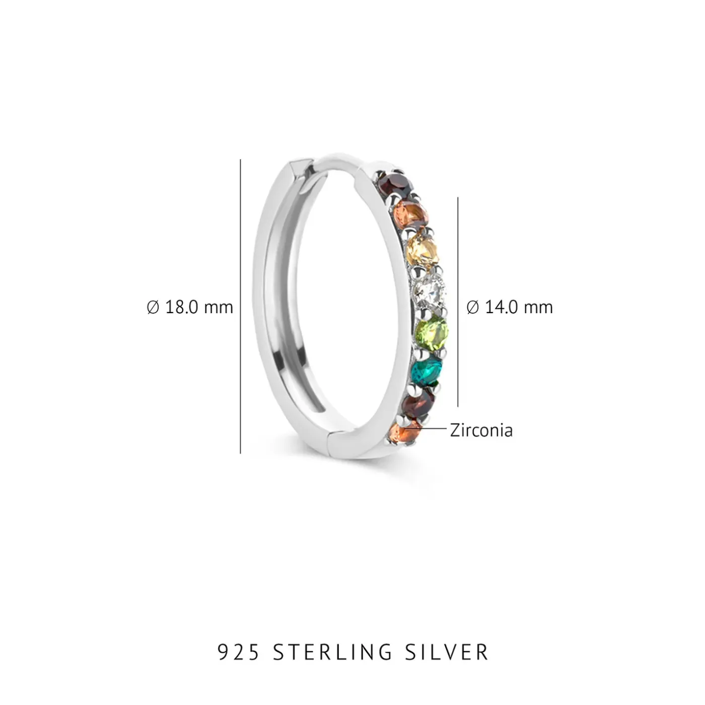 Sorprendimi 925 Sterling Silber Ohrringe mit farbigen Zirkonia Steinen besetzt|Parte di Me Sale