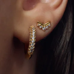 Sorprendimi 925 Sterling Silber vergoldet Ohrringe mit Zirkonia Steine gesetzt|Parte di Me Fashion