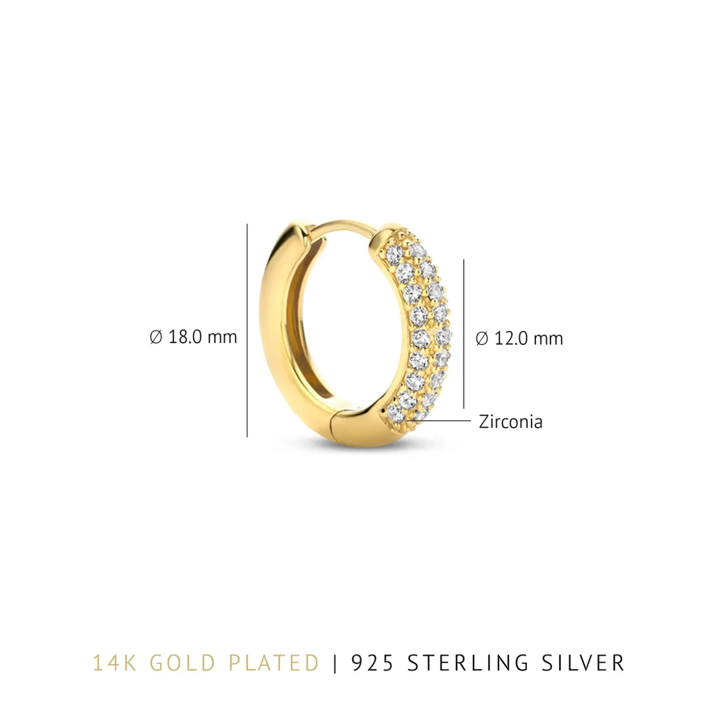 Sorprendimi 925 Sterling Silber vergoldet Ohrringe mit Zirkonia Steine gesetzt|Parte di Me Fashion