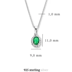 Sorprendimi 925 Sterling Silber Halskette und Ohrstecker Geschenkset mit grünen Zirkonia Steinen|Parte di Me Sale