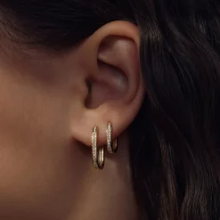 Sorprendimi 925 Sterling Silber vergoldet Ohrringe mit Zirkonia Steine gesetzt|Parte di Me New