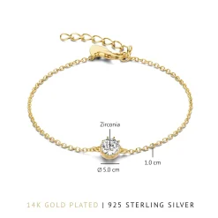 Sorprendimi 925er Sterling Silber vergoldet Halskette und Armband Geschenkset mit 14 Karat Goldplattierung|Parte di Me Outlet