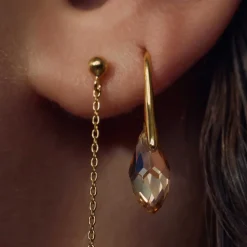 Sorprendimi 925er Sterling Silber vergoldet Halskette und Ohrringe Geschenk-Set mit 14 Karat Goldplattierung|Parte di Me New